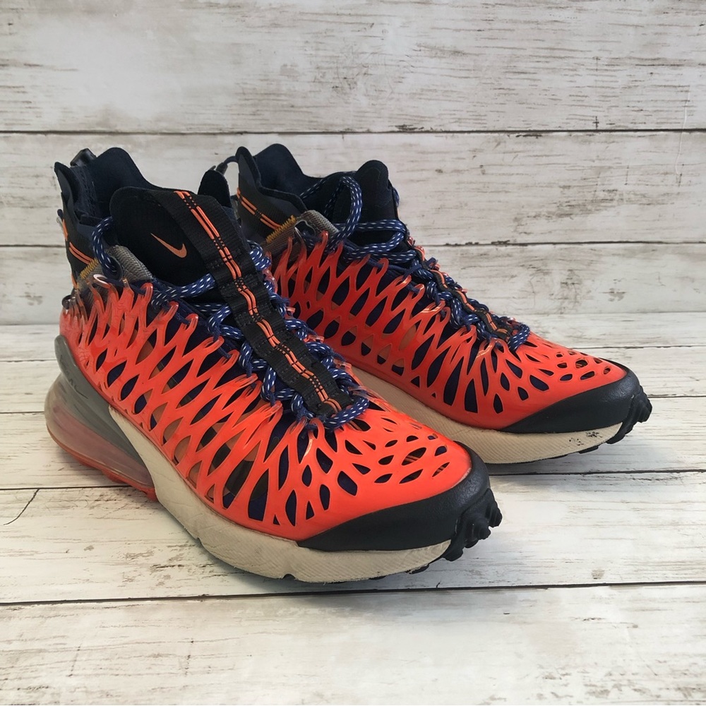 NIKE AIR MAX 270 ISPA Blue Void Terra Orange Men’s Sneakers Size 6